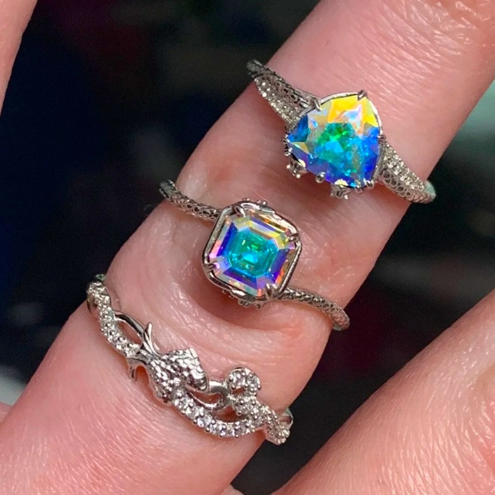 3 Fragrant Jewels Sterling Silver Pisces Zodiac Rings - Sizes 7-9